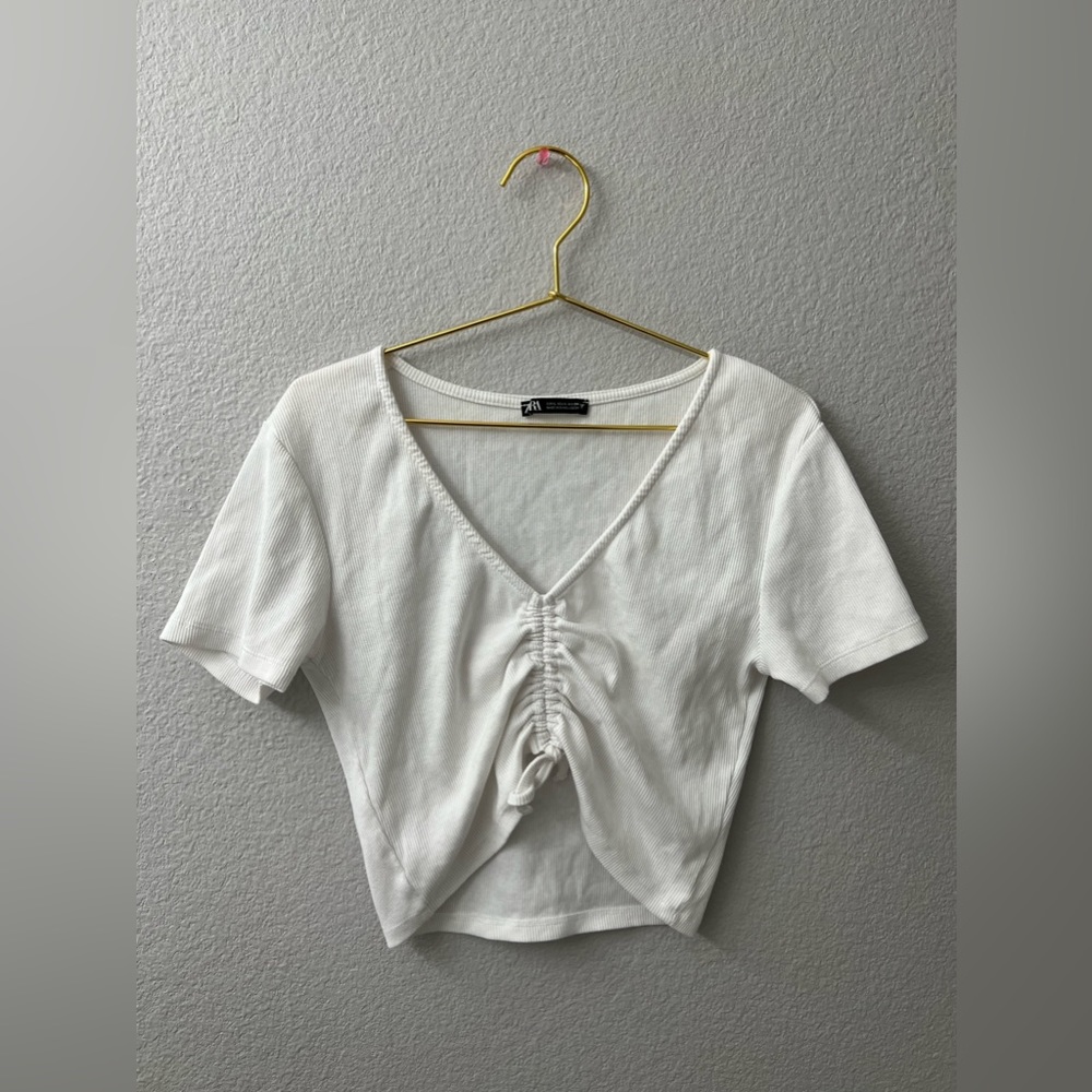 Zara, size L, white crop top